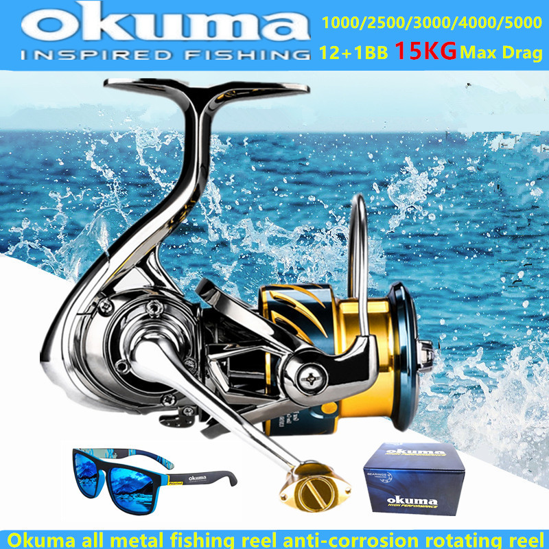 Daiwa Reel Bg - Okuma Reel Pancing Logam Penuh 12+1BB15KG